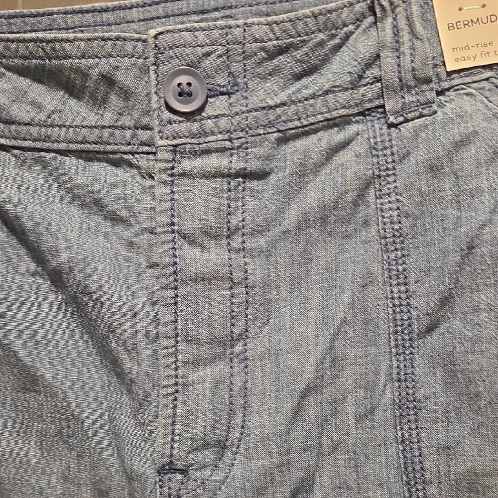 St. John's Bay Light Blue Women's Bermuda Shorts - Picture 3 of 8